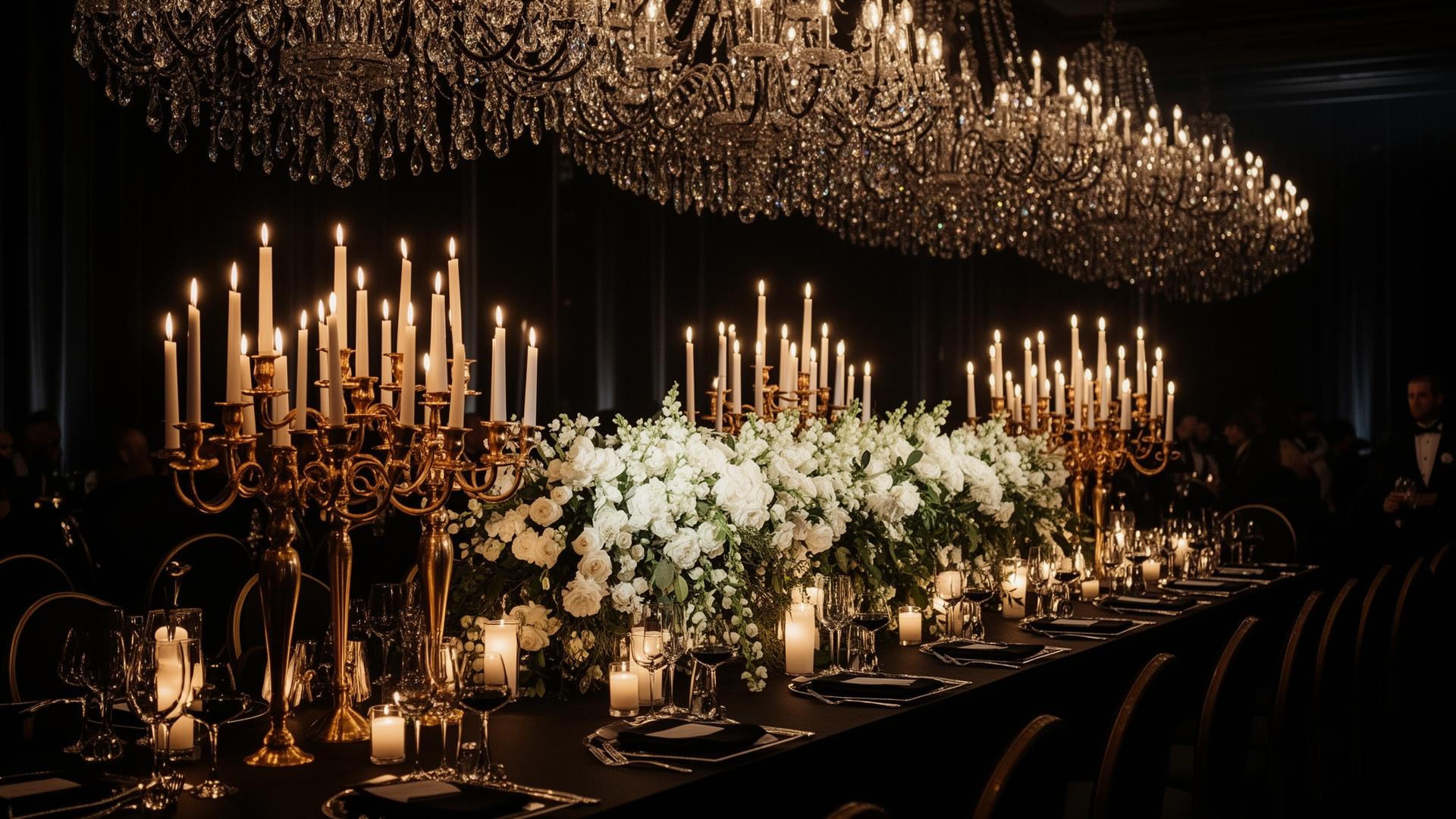 Elegant candlelit reception